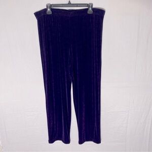 Piccadilly Plus Purple Stretchy Elastic Waist Pants 2X